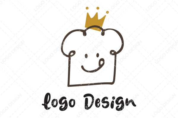 Spiral Curved Bread with a Happy Face and a Crown Logo